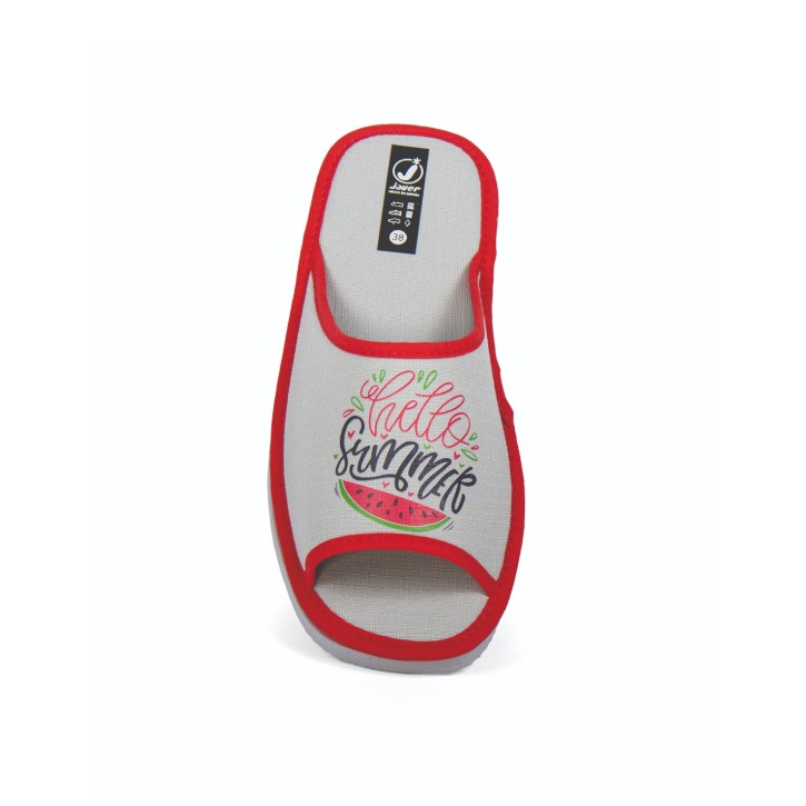 Zapatillas de casa verano mujer puntera abierta...