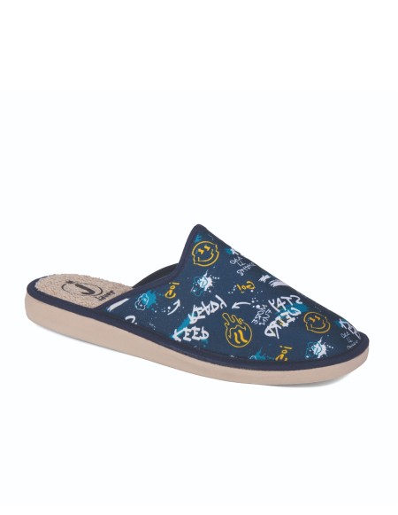 Zapatillas de casa verano hombre puntera cerrada Smiley