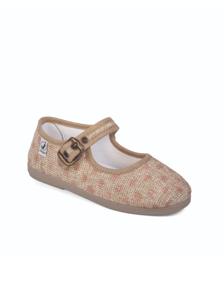 Merceditas de lona con cierre de hebilla