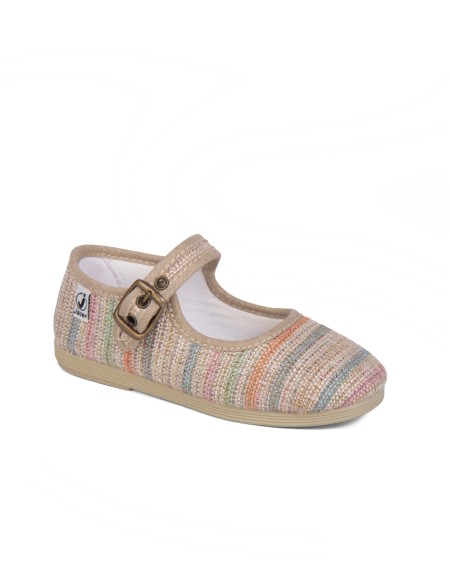 Merceditas de lona con cierre de hebilla