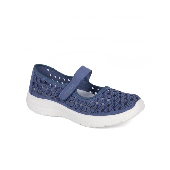 Zapatillas color jeans con tira