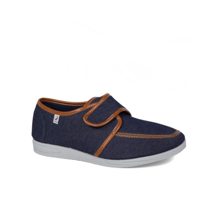 Zapato cerrado con ribete velcro color marino