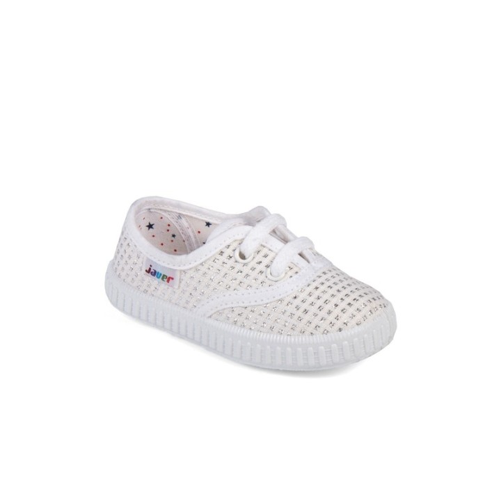 Zapatillas lona blanco con cordones