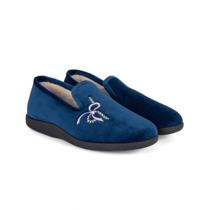 Zapatillas de casa cerradas mujer súper confort azul marino