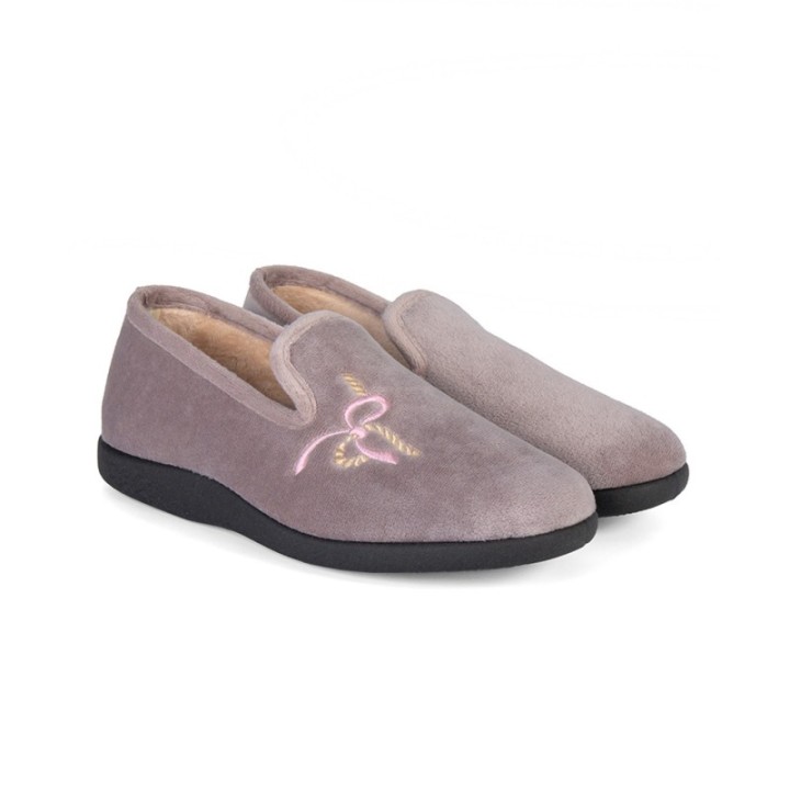 Zapatillas de casa cerradas mujer súper confort color niebla