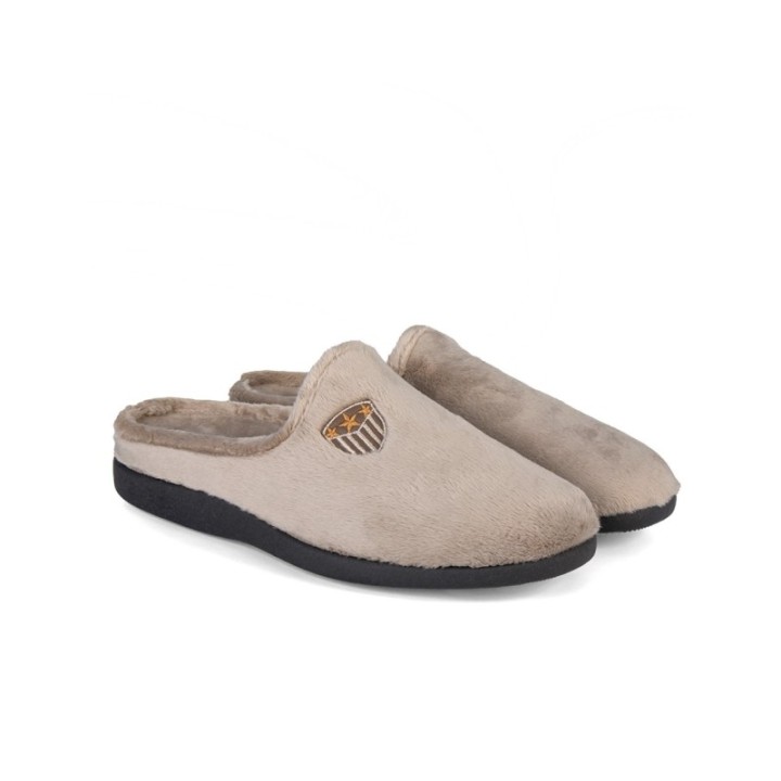 Zapatillas de casa abiertas hombre súper confort color taupe