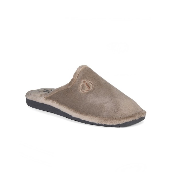 Zapatilla de casa suela EVA especial parquet color taupe