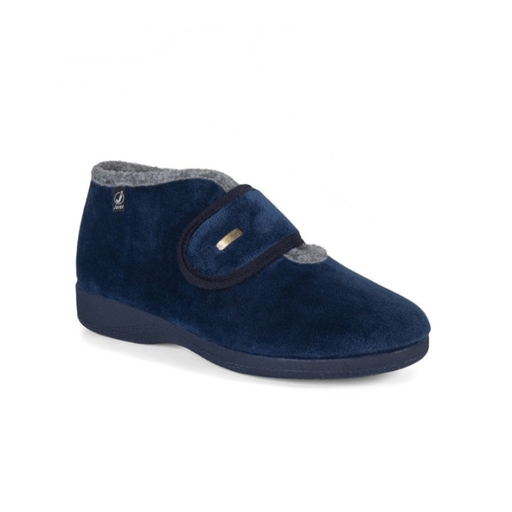 Zapatillas de casa invierno mujer velcro azul marino