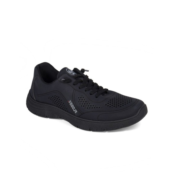 Zapatillas deportivas con perforaciones decorativas negras Flossy