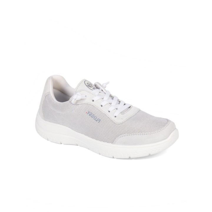 Zapatillas deportivas lona flexible confort cordones Flossy color blanco