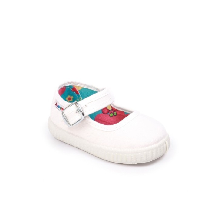 Merceditas lona color blanco