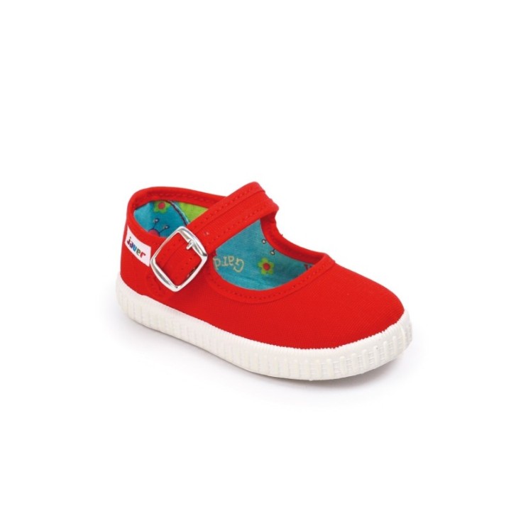 Merceditas lona color rojo