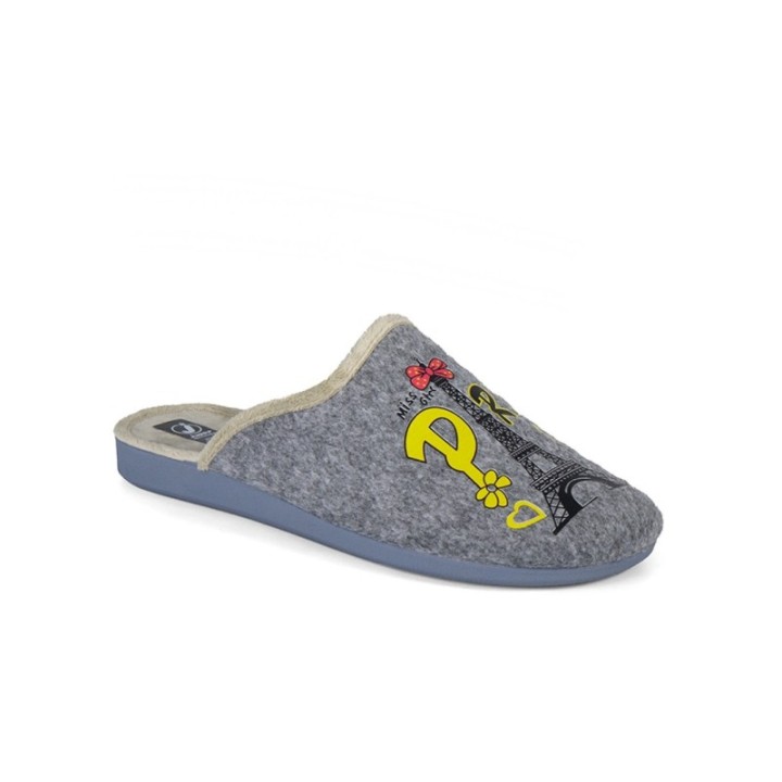 Zapatillas de casa abiertas Paris color gris