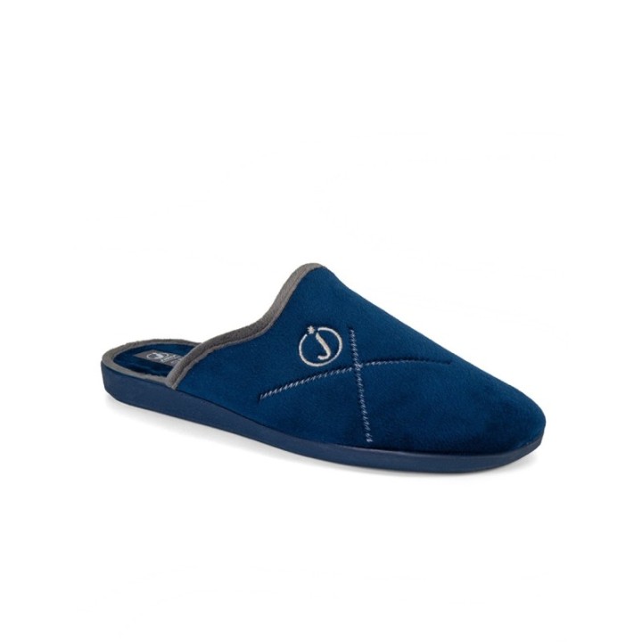 Zapatillas casa abiertas azul dibujo
