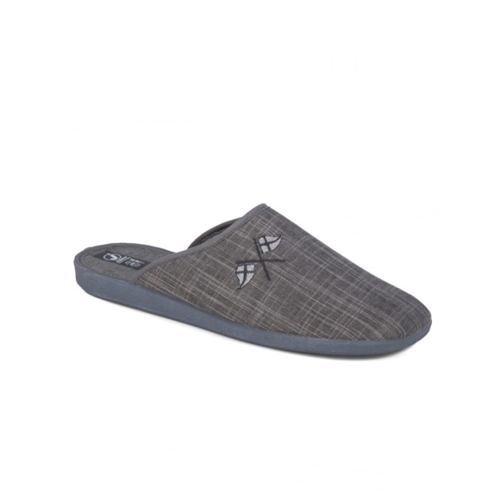 Zapatillas casa caucho natural gris banderas