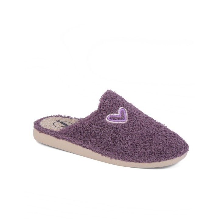Zapatilla de casa suela EVA especial parquet color malva