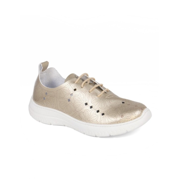 Deportivos con cordones súper confort color oro