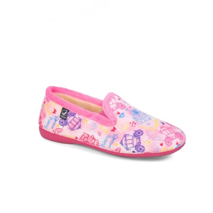 Zapatillas de casa cerradas Dibujos color fucsia