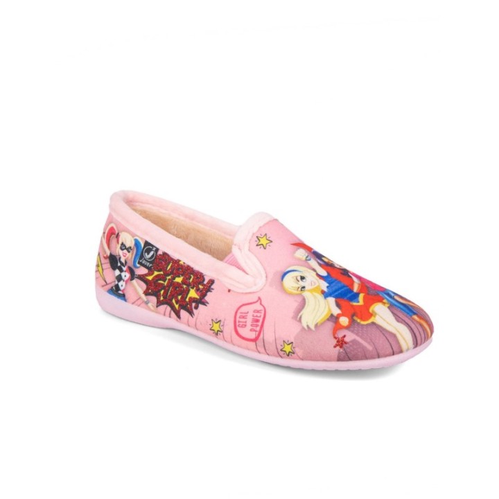 Zapatillas de casa cerradas Super Girls color rosa