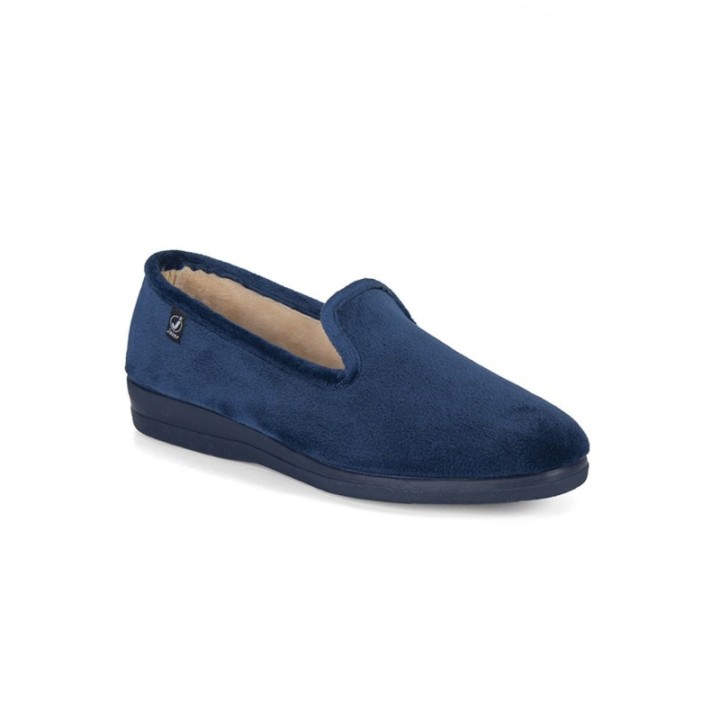 Zapatillas de casa cerradas cómoda suela color marino