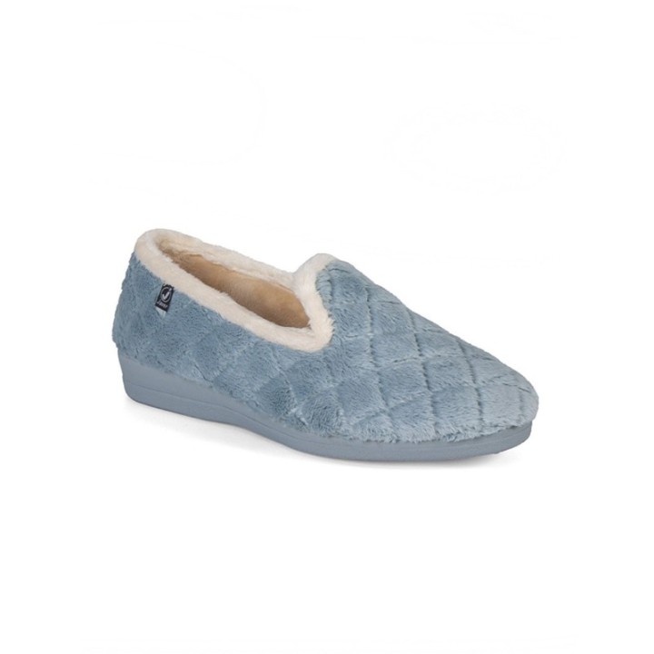 Zapatillas de casa cerradas cómoda suela color aguamar