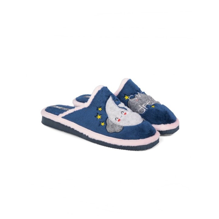 Zapatillas de casa abiertas "Sweet Dreams" color marino