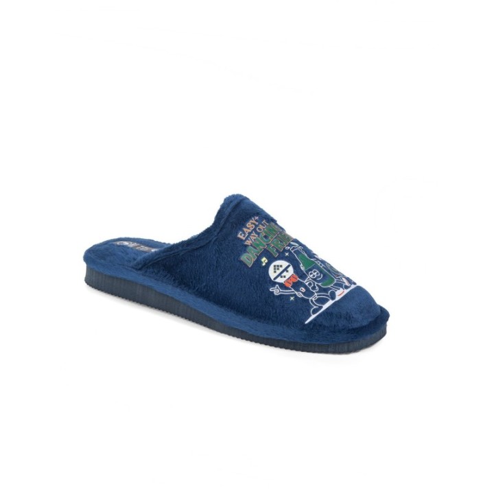 Zapatillas de casa en color marino con estampado de dibujos