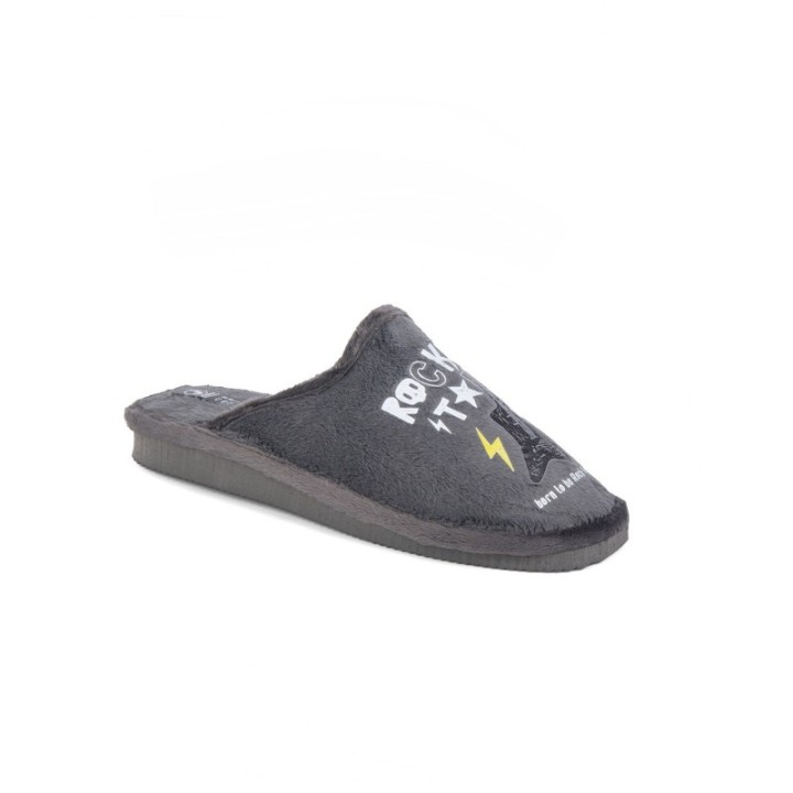 Zapatillas de casa abiertas "Rock" color gris