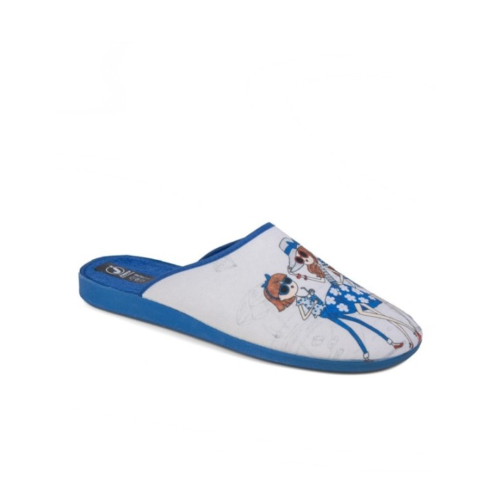Zapatillas de casa verano mujer estampado color royal