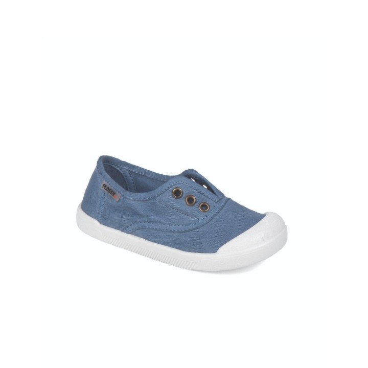 Zapatillas Barefoot Infantil lona sin cordones color jeans