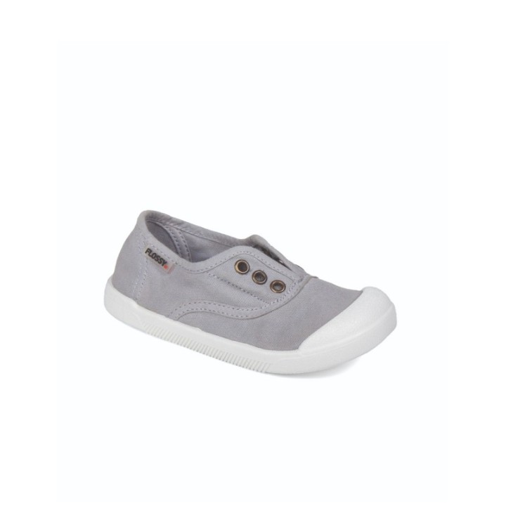 Zapatillas Barefoot Infantil lona sin cordones color gris