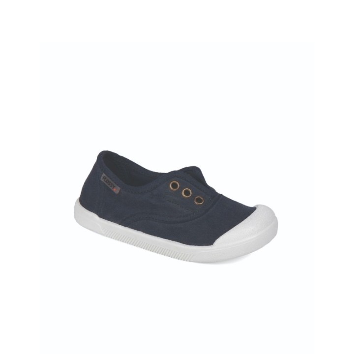 Zapatillas Barefoot Infantil lona sin cordones color marino