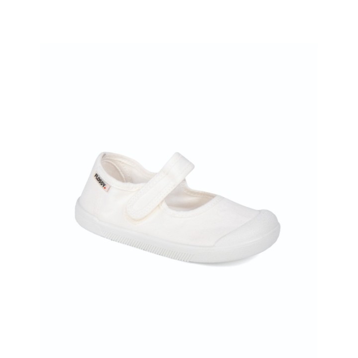 Merceditas Barefoot infantil con velcro color blanco