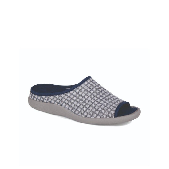 Zapatillas de casa verano mujer con puntera abierta color marino