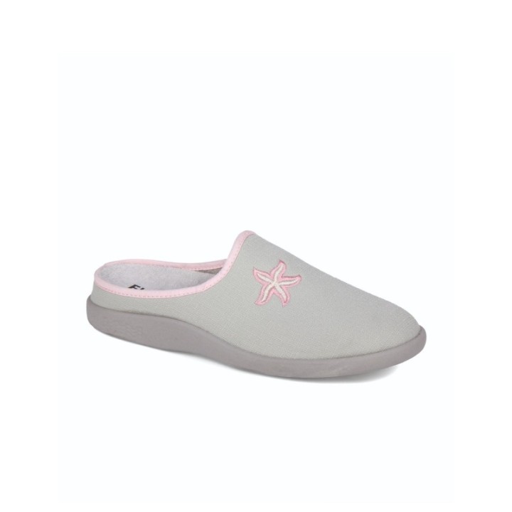 Zapatillas de casa verano mujer puntera cerrada color niebla