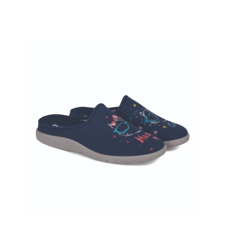 Zapatillas de casa verano mujer Meow Cool color marino