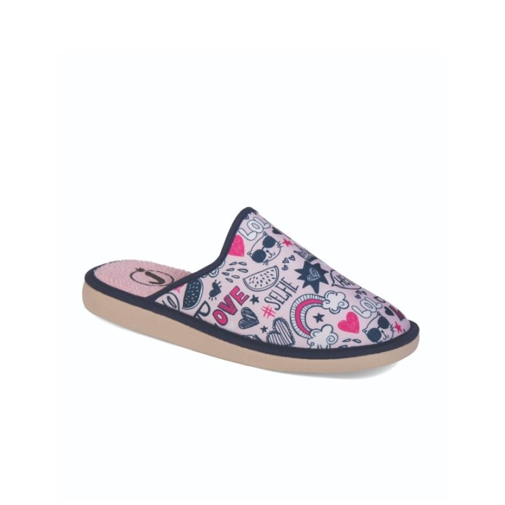 Zapatillas de casa verano mujer puntera cerrada varios color rosa