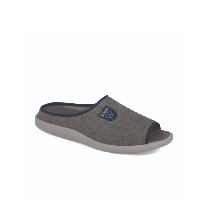Zapatillas de casa verano hombre puntera abierta Sport W color gris